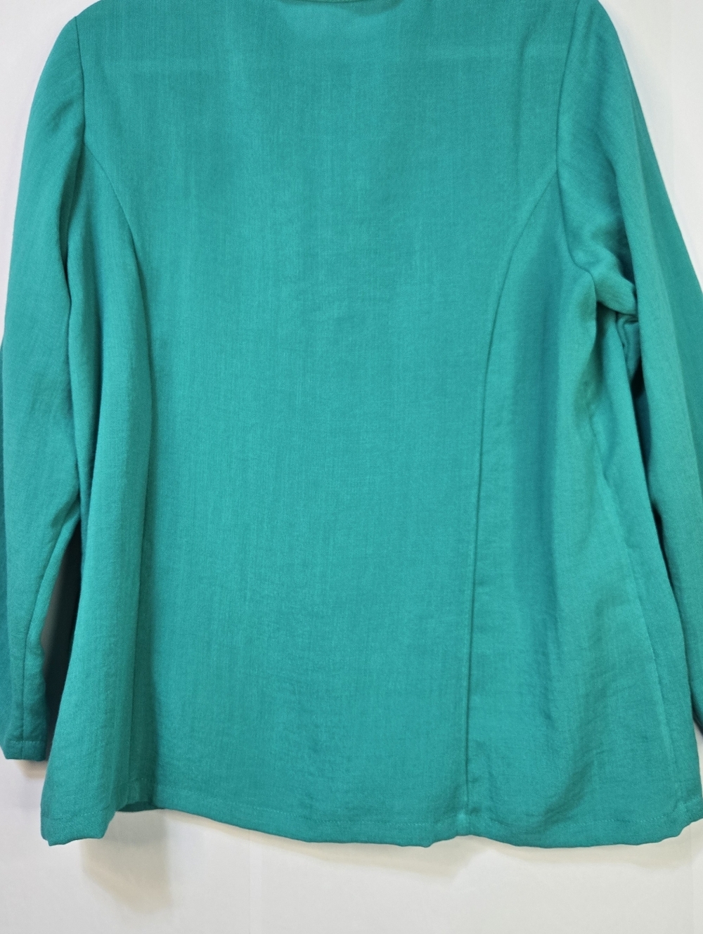 FRIDAZ Women’s Size M 100% Linen Teal Button-Front Casual Jacket Top - Picture 9 of 9